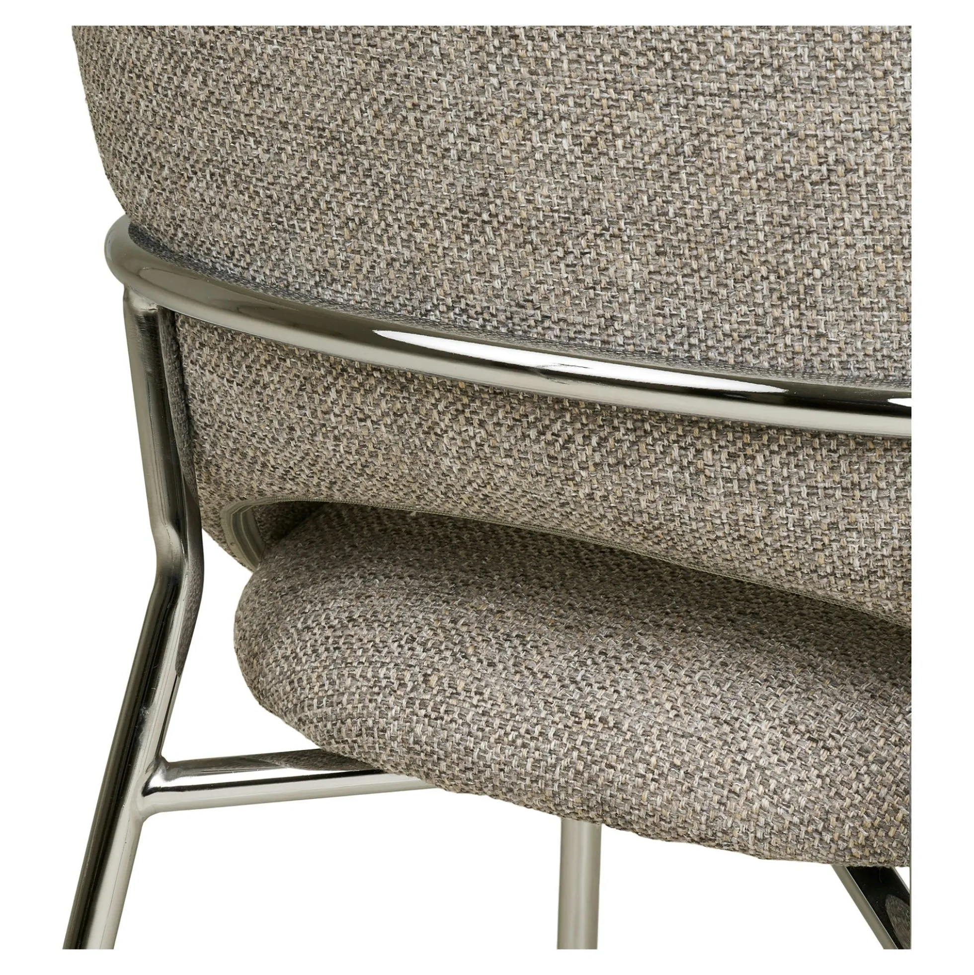 Fauteuil de table en tissu gris clair, pieds chromés (lot de 2) BERLIN