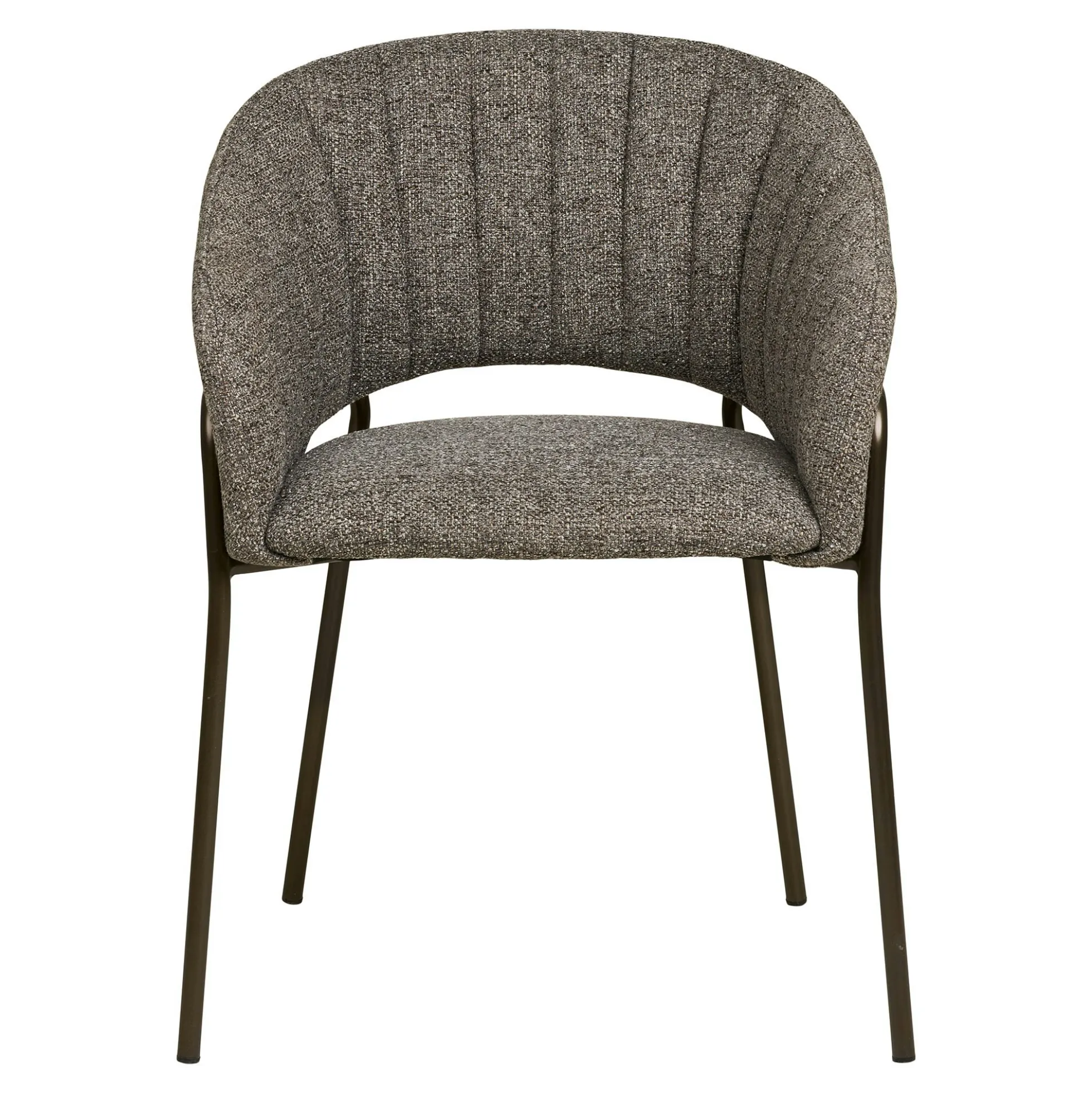 Fauteuil de table en tissu gris foncé, pieds chromés (lot de 2) BERLIN