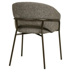 Fauteuil de table en tissu gris foncé, pieds chromés (lot de 2) BERLIN
