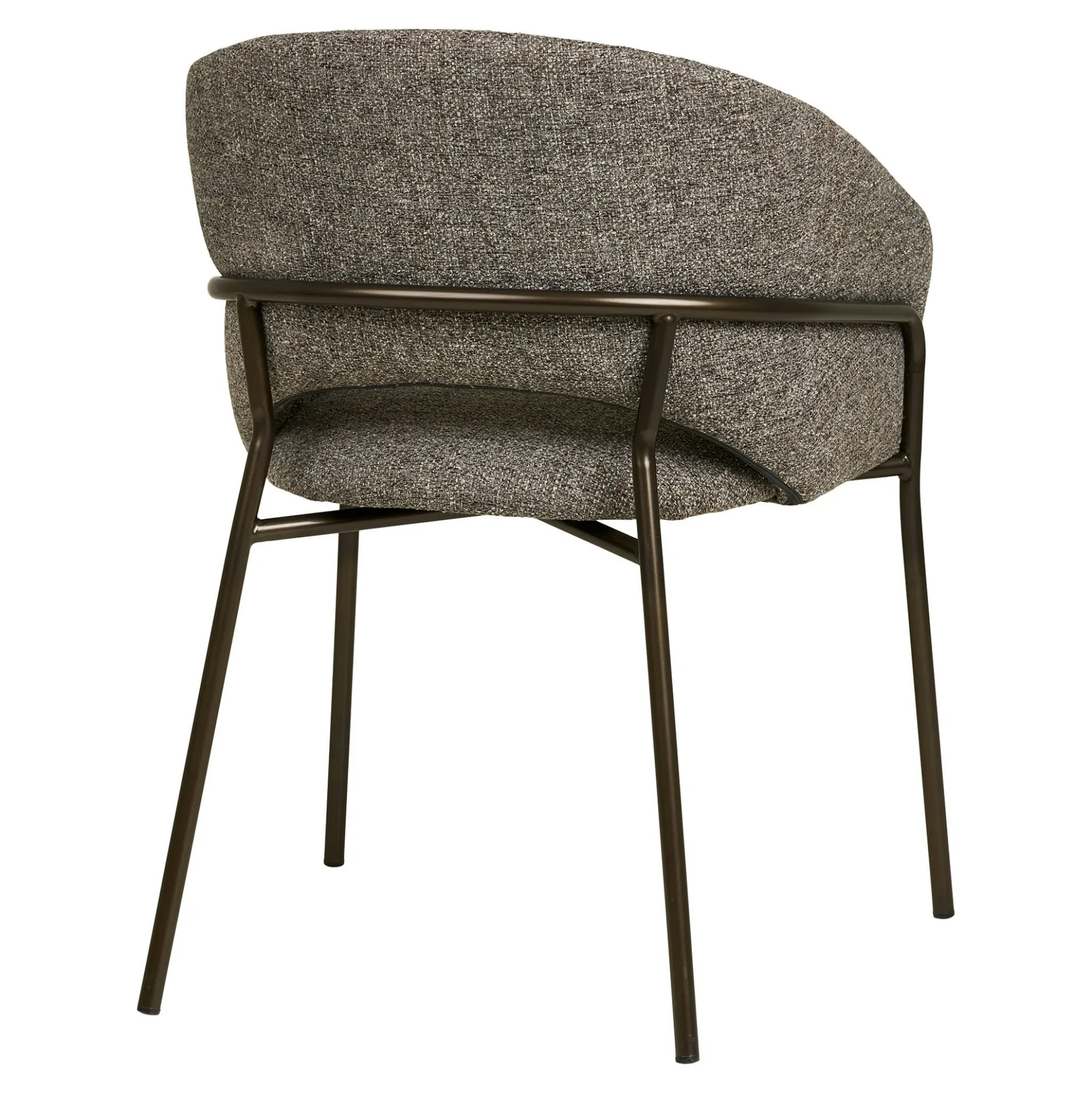 Fauteuil de table en tissu gris foncé, pieds chromés (lot de 2) BERLIN