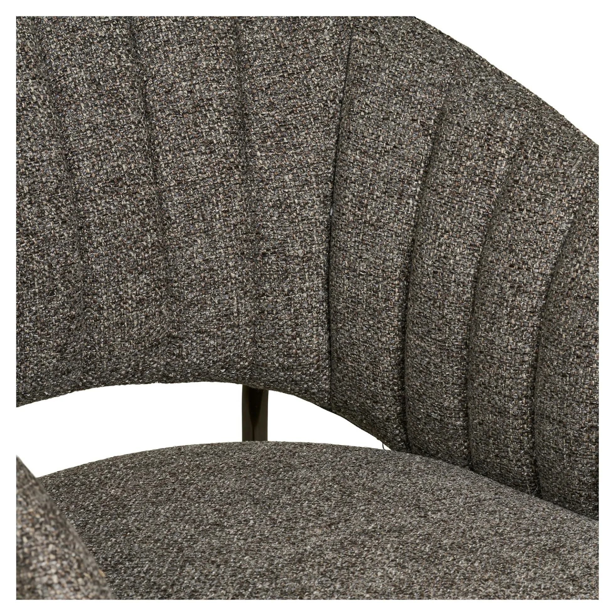 Fauteuil de table en tissu gris foncé, pieds chromés (lot de 2) BERLIN