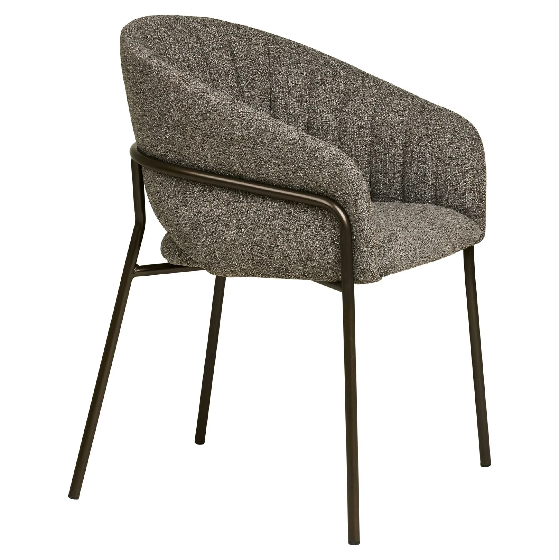 Fauteuil de table en tissu gris foncé, pieds chromés (lot de 2) BERLIN