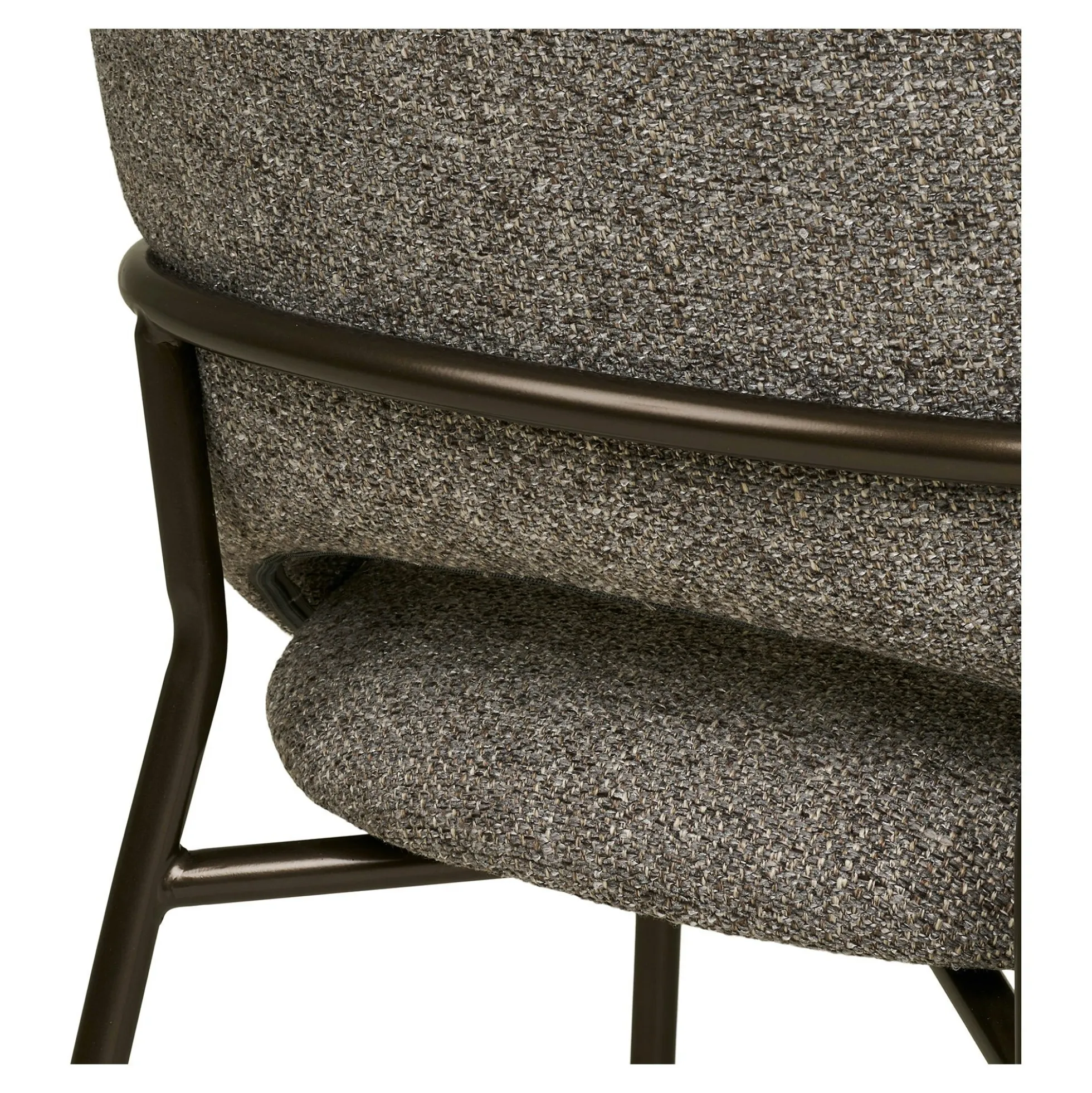 Fauteuil de table en tissu gris foncé, pieds chromés (lot de 2) BERLIN