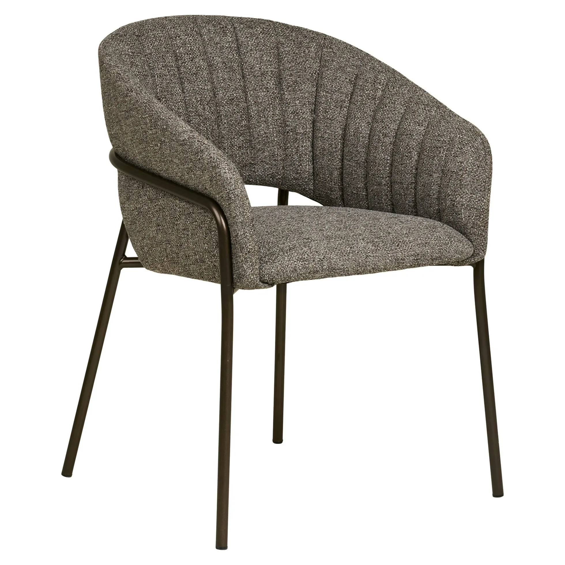 Fauteuil de table en tissu gris foncé, pieds chromés (lot de 2) BERLIN