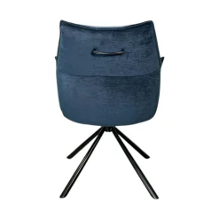 Fauteuil de table en velours bleu avec retour (lot de 2) PALERME