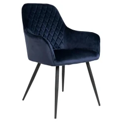 Fauteuil de table en velours bleu nuit (lot de 2) SAVONE