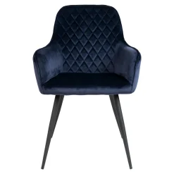Fauteuil de table en velours bleu nuit (lot de 2) SAVONE