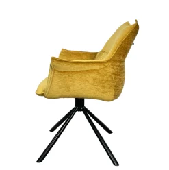 Fauteuil de table en velours doré avec retour (lot de 2) PALERME