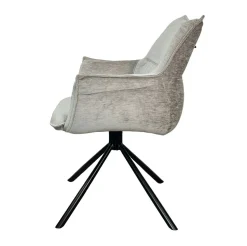 Fauteuil de table en velours gris avec retour (lot de 2) PALERME