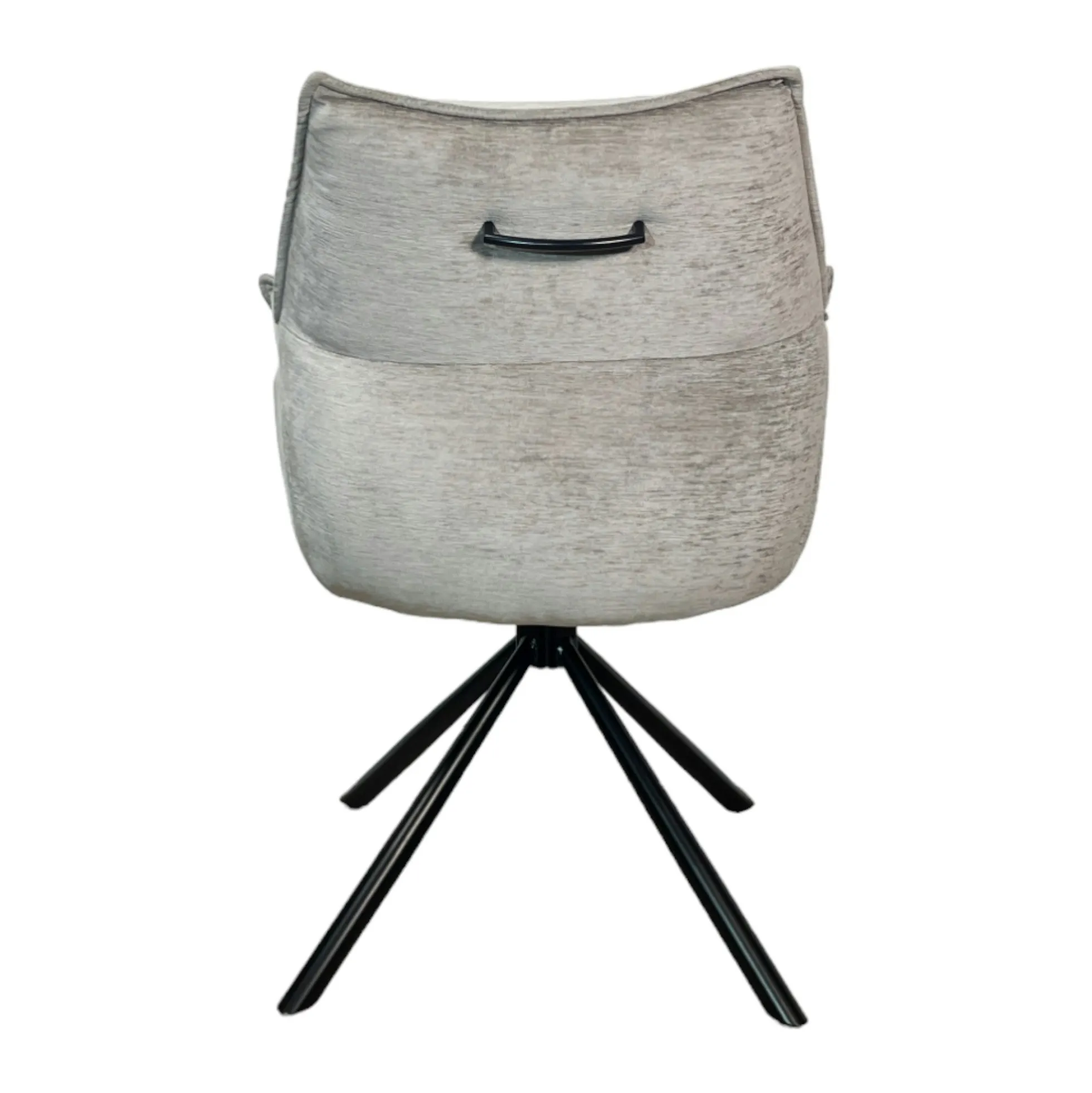 Fauteuil de table en velours gris avec retour (lot de 2) PALERME