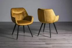 Fauteuil de table en velours moutarde (lot de 2) ARLINGTON