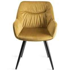 Fauteuil de table en velours moutarde (lot de 2) ARLINGTON