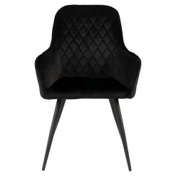 Fauteuil de table en velours noir (lot de 2) SAVONE