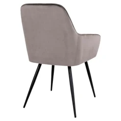 Fauteuil de table en velours taupe (lot de 2) SAVONE