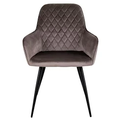 Fauteuil de table en velours taupe (lot de 2) SAVONE