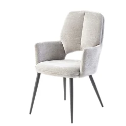 Fauteuil de table gris à dossier ouvert (lot de 2) LIGURIE
