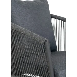Fauteuil de table gris en corde (lot de 2) GRENADE