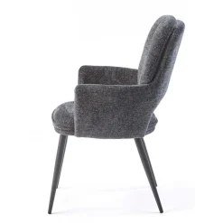 Fauteuil de table gris foncé à dossier ouvert (lot de 2) LIGURIE