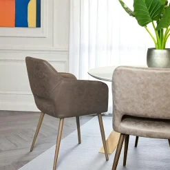 Fauteuil de table marron chocolat (lot de 2)