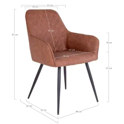 Fauteuil de table marron vintage (lot de 2) SAVONE