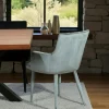 Fauteuil de table moderne en velours gris (lot de 2) HAWAI