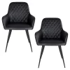 Fauteuil de table noir vintage (lot de 2) SAVONE