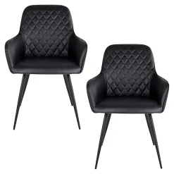 Fauteuil de table noir vintage (lot de 2) SAVONE
