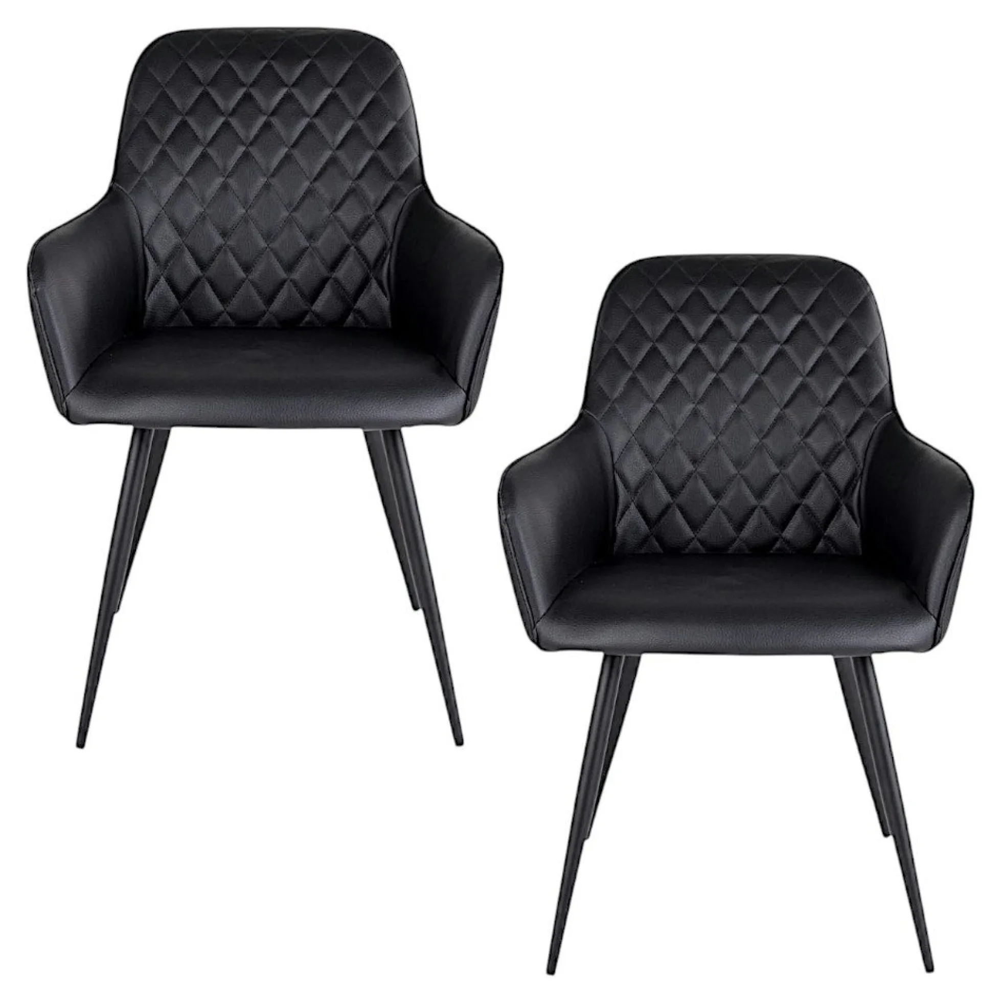 Fauteuil de table noir vintage (lot de 2) SAVONE