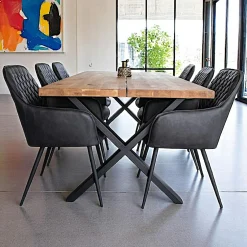 Fauteuil de table noir vintage (lot de 2) SAVONE