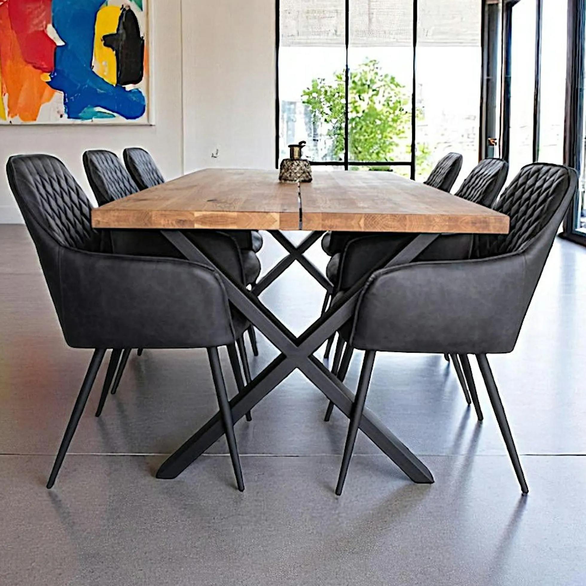 Fauteuil de table noir vintage (lot de 2) SAVONE