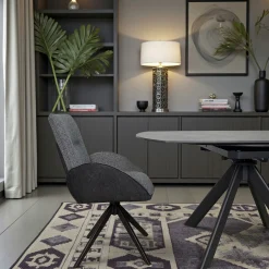 Fauteuil de table pivotant anthracite, bi-matière (lot de 2) AGADE