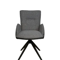 Fauteuil de table pivotant anthracite, bi-matière (lot de 2) AGADE