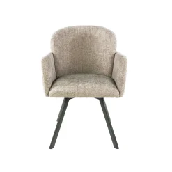 Fauteuil de table pivotant beige texturé (lot de 2) CREEK