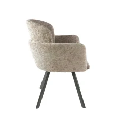 Fauteuil de table pivotant beige texturé (lot de 2) CREEK