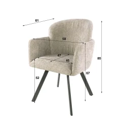 Fauteuil de table pivotant beige texturé (lot de 2) CREEK