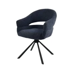 Fauteuil de table pivotant bleu à dos ouvert (lot de 2) IENA