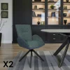 Fauteuil de table pivotant bleu, bi-matière (lot de 2) AGADE