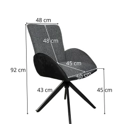 Fauteuil de table pivotant bleu, bi-matière (lot de 2) AGADE