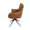 Fauteuil de table pivotant cognac à poignée (lot de 2) LOMBARDIE