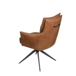Fauteuil de table pivotant cognac à poignée (lot de 2) LOMBARDIE