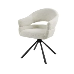 Fauteuil de table pivotant crème à dos ouvert (lot de 2) IENA