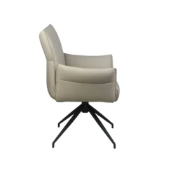 Fauteuil de table pivotant cuir ivoire (lot de 2) LOMBARDIE
