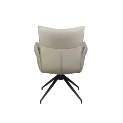 Fauteuil de table pivotant cuir ivoire (lot de 2) LOMBARDIE