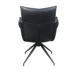 Fauteuil de table pivotant cuir noir (x2) LOMBARDIE