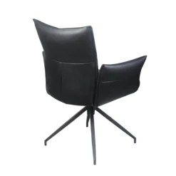 Fauteuil de table pivotant cuir noir (x2) LOMBARDIE