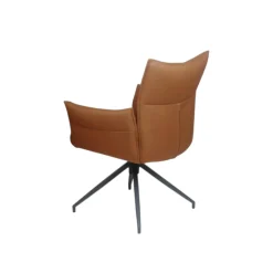 Fauteuil de table pivotant cuir cognac (x2) LOMBARDIE