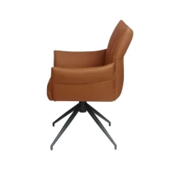 Fauteuil de table pivotant cuir cognac (x2) LOMBARDIE