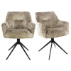 Fauteuil de table pivotant en bouclette douce sable (x2) MELBOURNE