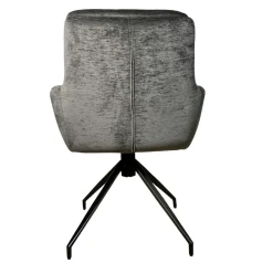 Fauteuil de table pivotant en velours gris (lot de 2) PALERME