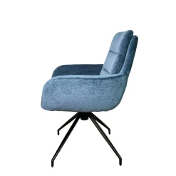 Fauteuil de table pivotant en velours bleu (lot de 2) PALERME